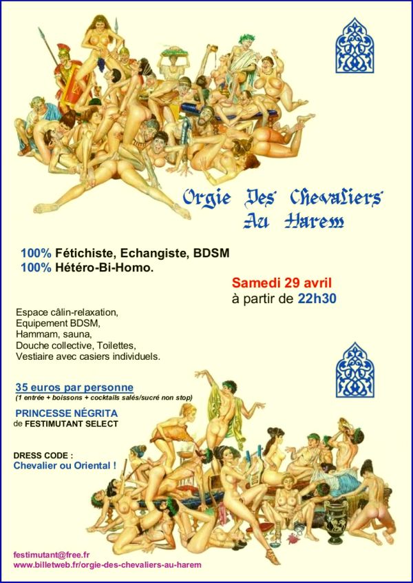 Flyer-Annonce Blog - Orgie des Chevaliers au Harem -